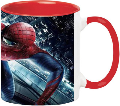 

Ashvah SpiderMan 1571 Ceramic Mug(350 ml), Red