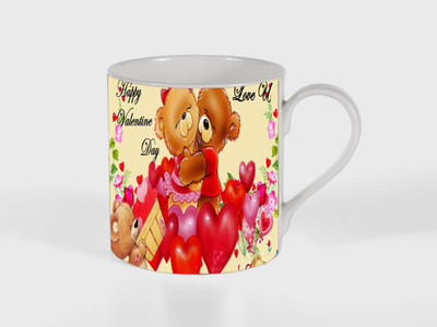 

PARTH ENTERPRISES lovely bteddy kissing printed coffee mug Ceramic Mug(250 ml), Multicolor