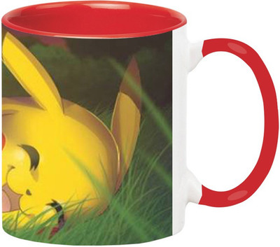 

Ashvah Pikachu Cartoon 1494 Ceramic Mug(350 ml), Red