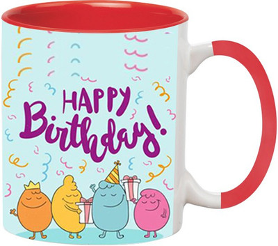 

Ashvah Happy Birthday 1572 Ceramic Mug(350 ml), Red