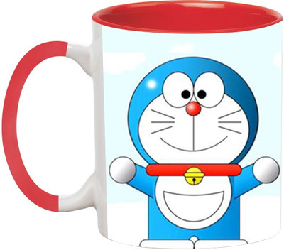 

Ashvah Doraemon Cartoon 1500 Ceramic Mug(350 ml), Red