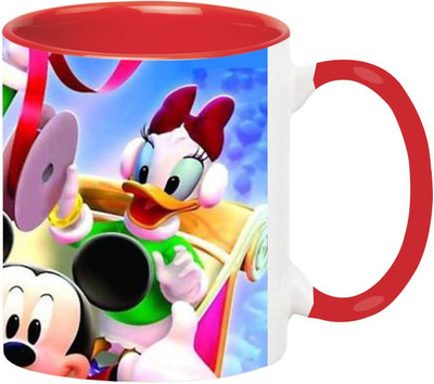 

Ashvah Mickey Mouse Santa Claus Ceramic Mug(350 ml), Red