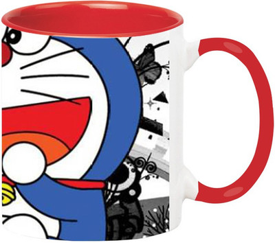 Ashvah Doraemon Cartoon 1506 Ceramic Mug(350 ml), Red