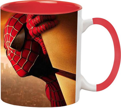 Ashvah SpiderMan 1570 Ceramic Mug(350 ml), Red