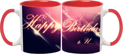 

Ashvah Happy Birthday 1591 Ceramic Mug(350 ml), Red