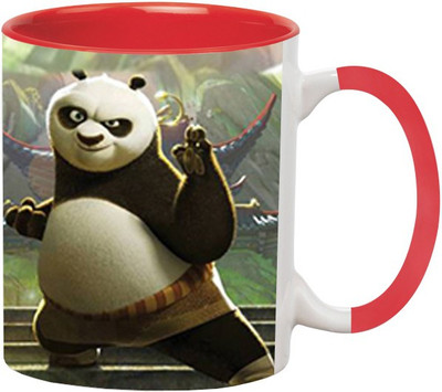 

Ashvah Kung Fu Panda Ceramic Mug(350 ml), Red
