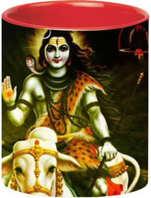 

Ashvah Shiva 1602 Ceramic Mug(350 ml), Red