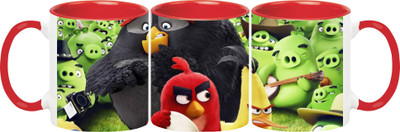 

Ashvah Angry Birds 1543 Ceramic Mug(350 ml), Red