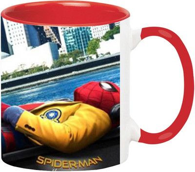 

Ashvah SpiderMan 1606 Ceramic Mug(350 ml), Red