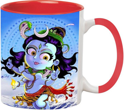 

Ashvah Child Shiva Ceramic Mug(350 ml), Red