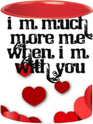 

Ashvah When I With You Ceramic Mug(350 ml), Red