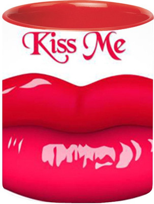 

Ashvah kiss me Ceramic Mug(350 ml), Red