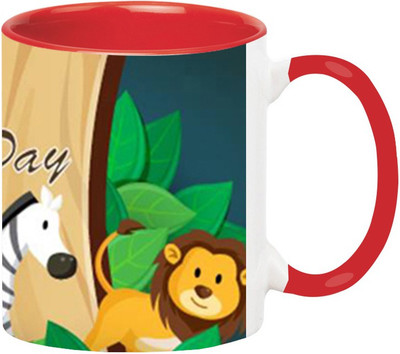 

Ashvah Happy Birthday 1552 Ceramic Mug(350 ml), Red