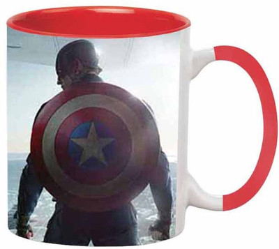 

Ashvah Captain America 1624 Ceramic Mug(350 ml), Red