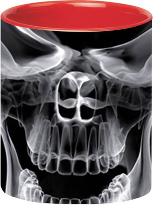 

Ashvah Scary Skull Ceramic Mug(350 ml), Red