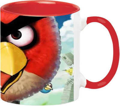 

Ashvah Angry Birds 1508 Ceramic Mug(350 ml), Red