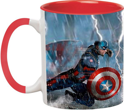 

Ashvah Captain America Civil War Ceramic Mug(350 ml), Red