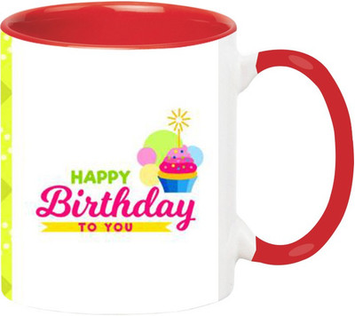 

Ashvah Happy Birthday 1515 Ceramic Mug(350 ml), Red