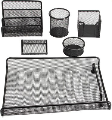 

Chrome 6 Pcs Metal Mesh T3580 Office Set(Black)