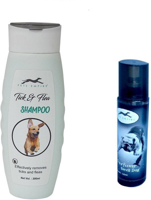 

Pets Empire Combo Offer Dog and Cat Perfumes: (Devil Dog, 135 ML) + And Dog Shampoo (Tick flea, 200 ML) Flea and Tick Natural Dog Shampoo(200 ml)