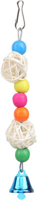 

SRI Sri New Colorful With Bell Entertaining Toy For Parrot Cage Parakeet Cockatiel Finch Lovebird Budgie (Round (Small)) Plastic Chew Toy For Bird