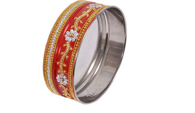 

Sanyal Present's Karwa Chauth Special Handmade Stone Work Decorated Colorful Channi Hawala-17*17*5.5 cm Stainless Steel(1 Pieces, Red)
