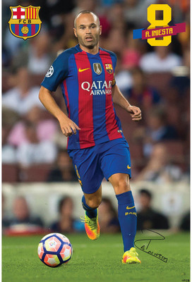 

FCB Mini Poster A. Iniesta 53 Paper Print(18 inch X 12 inch)