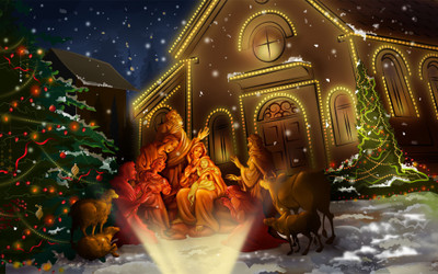 

Celebrating Jesus christ Birth ON FINE ART PAPER ON 24X36 LARGE POSTER Photographic Paper(36 inch X 24 inch, Rolled)