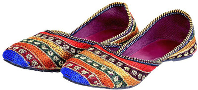 

Halowishes Women Jaipuri Resham Zari Work Ballerina Sandals - 115- Bellies For Women(Multicolor, Multi-color