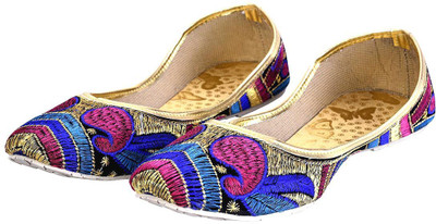 

Halowishes Halowishs Fancy Zari Paisley Design Women Ballerina Sandals Bellies For Women(Multicolor, Multi-color