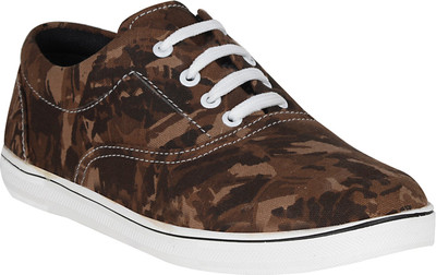 

Emosis Army_Style Canvas Shoes For Men(Brown, White