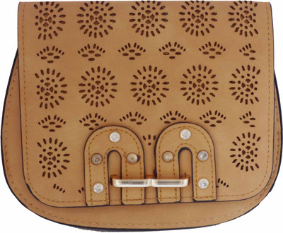 

ALIVE Women Casual Tan Leatherette Sling Bag