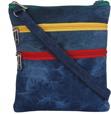 

K London Women Casual Blue Canvas Sling Bag