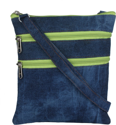 

K London Men Casual Blue Denim Sling Bag