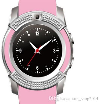 

Macron Bluetooth Smartwatch With Sim & TF Card Support V8 Smartwatch(Pink Strap Free Size)