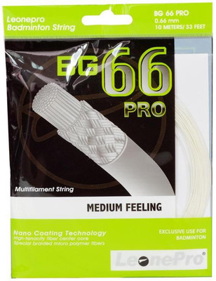 

LEONEPRO BG 66 PRO 0.66 Badminton String - 33 ft(White)