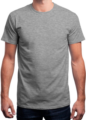 Redwolf Solid Men Round Neck Grey T-Shirt
