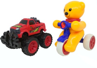 

HALO NATION Colorful 4X4 Friction Jeep and Scooter Toy Set For Kids, High Quality , Set of 2(Multicolor)