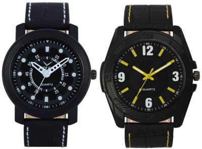 FASHION POOL VOLGA MEN'S WATERPROOF WATCHES FULL BLACK & YELLOW PIGMENT OVAL SHAPED WATCH SPECIAL FOR FESTIVAL PREMIUM WATCHES FOR MEN Watch  - For Boys   Watches  (FASHION POOL)