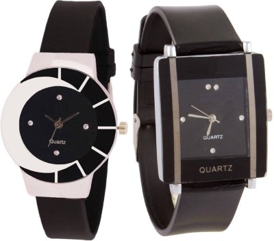 SPINOZA black white color fancy beautiful glass watch with Black square shape simple and professional women Watch  - For Girls   Watches  (SPINOZA)
