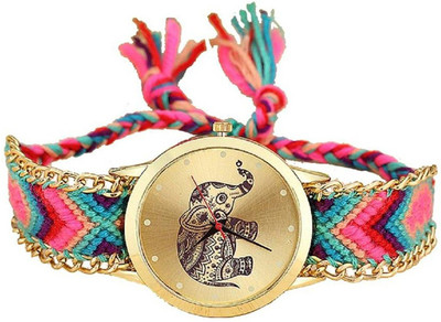 

KNACK N01K040 elephant in dial multicolor woolen belt best this to were with any outfit women Watch - For Women