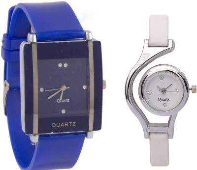 SPINOZA Blue square shape simple and professional and glory round different shape white women Watch  - For Girls   Watches  (SPINOZA)