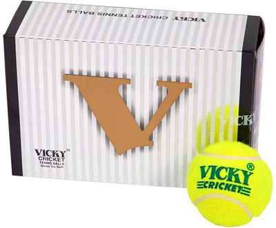 Vicky Light Cricket Tennis Ball (Pack of 6) Tennis Ball(Pack of 6, Yellow)