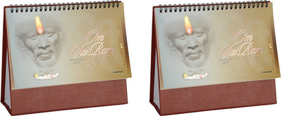 idolcollections Om Sai Ram ( pack of 2) 2018 Table Calendar(Multicolor, Om Sai Ram Theme)