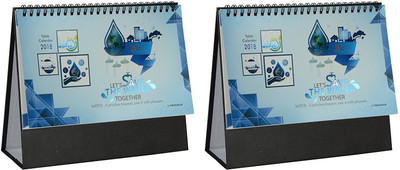 

idolcollections Save Water (pack of 2) 2018 Table Calendar(Multicolor, The Save Water Theme)