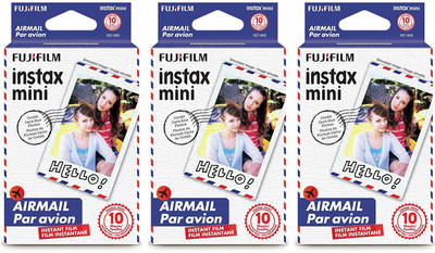 

Fujifilm Instax Mini Airmail (10X3) Film Roll(Yes 800 ISO Pack of 3)