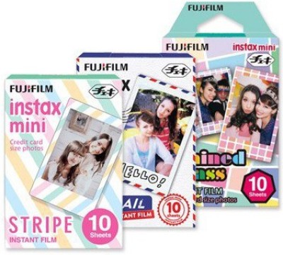 

Fujifilm Instax Mini Stripe, Airmail, Stained Glass Film Roll(Yes 800 ISO Pack of 3)