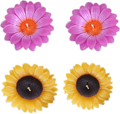 

THIRTEENKCANDDLE 4 PCS DECORATIVE SUNFLOWER FLOATING WAX CANDLE PREMIUM QUALITY HOME DECOR SPA OFFICE WHOLSALE PRICE Candle(Multicolor, Pack of 4)