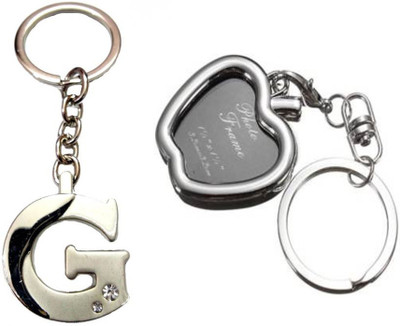 

MGP Fashion Apple Shape Black PhotoFrame With Alphabets Key Chain Combo No.631 Key Chain(Multicolor)