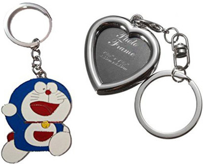

MGP Fashion Apple Shape Black PhotoFrame With Alphabets Key Chain Combo No.652 Key Chain(Multicolor)